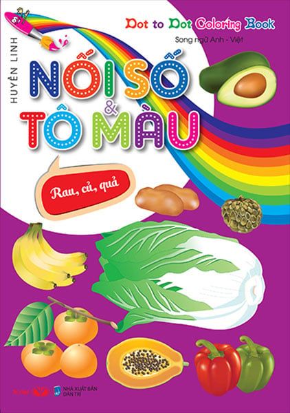 Dot To Dot Coloring Book - Nối Số Và Tô Màu - Rau, Củ, Quả