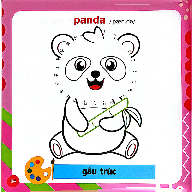 Nối Số Và Tô Màu - Động Vật Đáng Yêu (Song ngữ Anh-Việt)