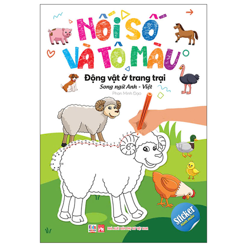 Nối Số Và Tô Màu - Những Con Vật Dễ Thương