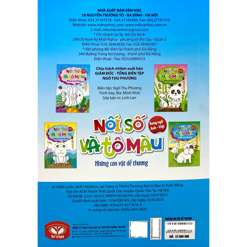 Nối Số Và Tô Màu - Những Con Vật Dễ Thương