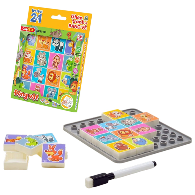 Trò Chơi 2 in 1 Ghép Tranh & Bảng Vẽ Đại Dương Dk81436 (Duka)