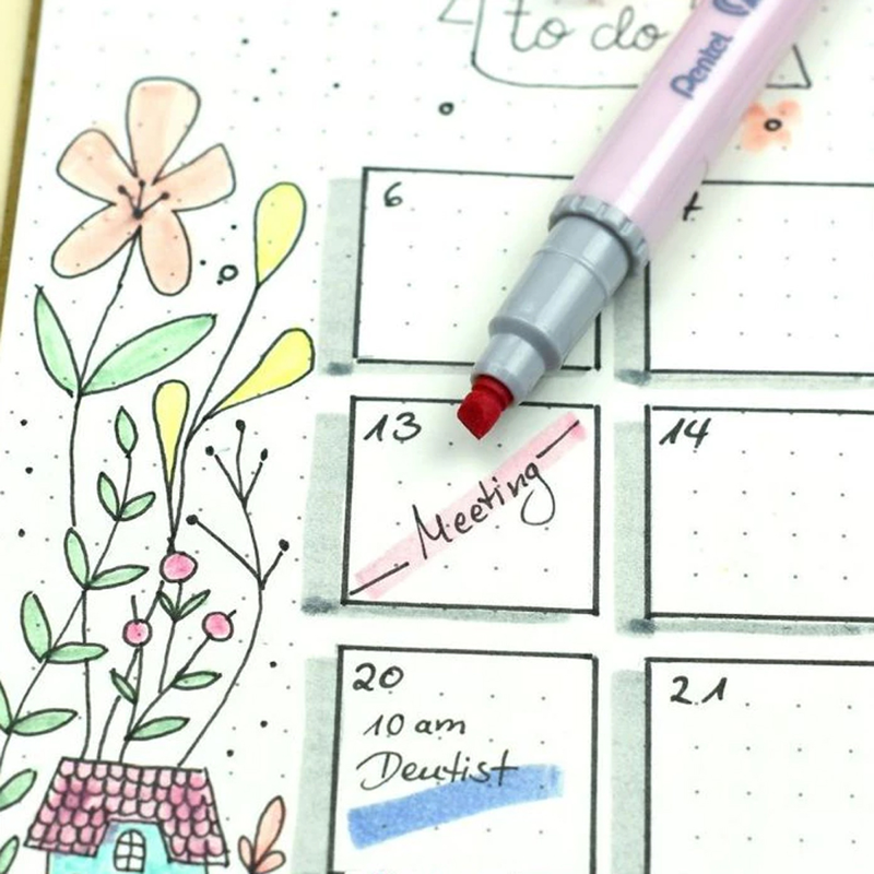 Pentel - SLW11P-CE Bút Nhớ Dòng 2 Đầu Pastel