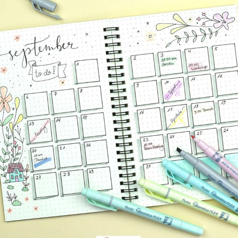 Pentel - SLW11P-CE Bút Nhớ Dòng 2 Đầu Pastel