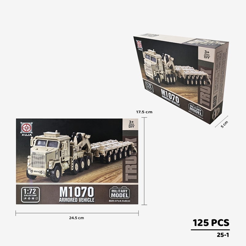 Bộ Mô Hình Xe Bọc Thép Vận Tải M1070 Màu Vàng Tỷ Lệ 1:72 XUJA-25-1