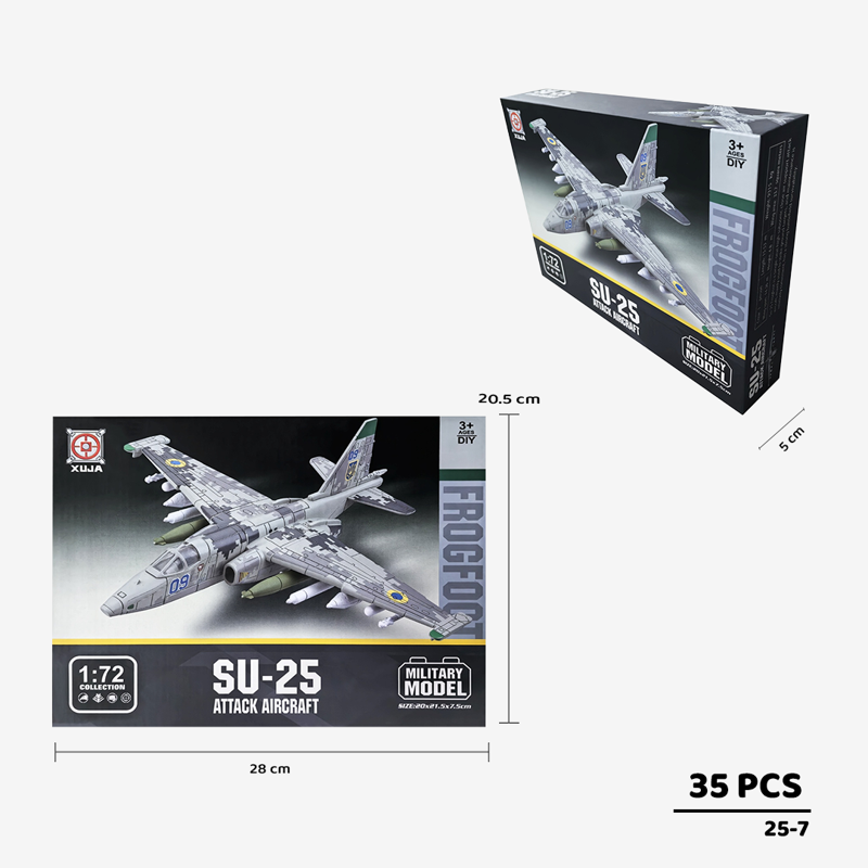 Xuja- 25-7- Bộ Lắp Ráp Mô Hình Máy Bay Chiến Đấu Su-25 Tỷ Lệ 1:72