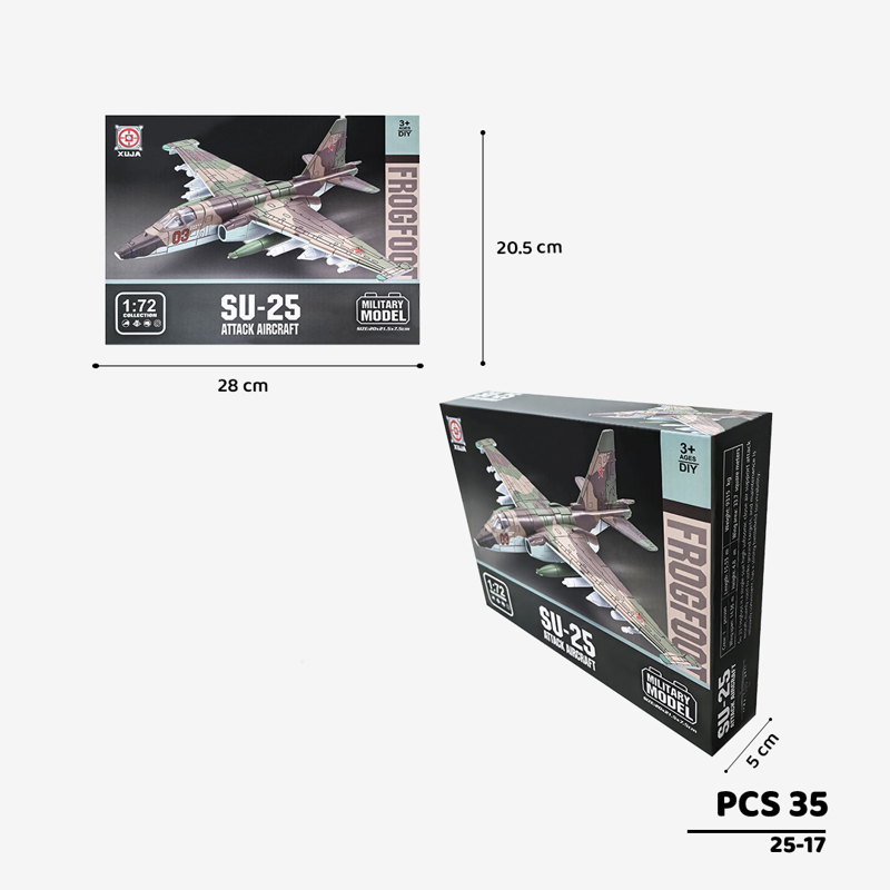 Xuja-25-17- Bộ Lắp Ráp Mô Hình Máy Bay Chiến Đấu Su-25 Tỷ Lệ 1:72
