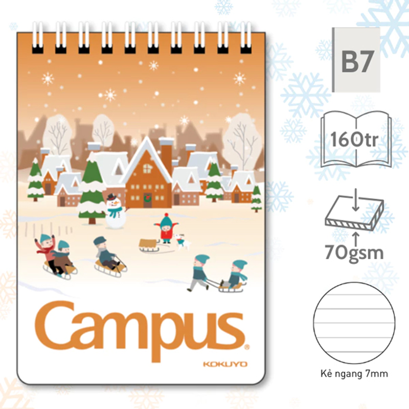 Campus - Sổ Lò Xo Winter Limited Kẻ Ngang RN-B7L160Wl-03