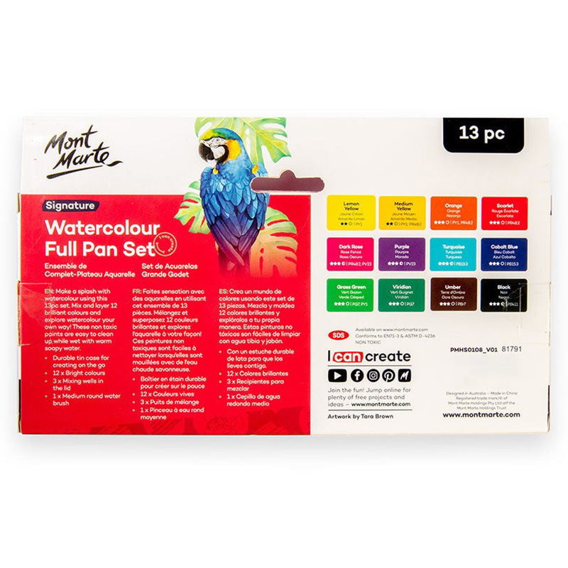 Mont Marte - Bộ Màu Nước Full Pan Set Signature PMHS0108