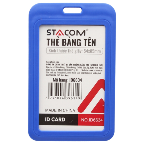Stacom - Bảng Tên Nhựa Cao Cấp ID6634 Đứng 54*85mm
