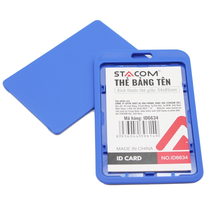 Stacom - Bảng Tên Nhựa Cao Cấp ID6634 Đứng 54*85mm