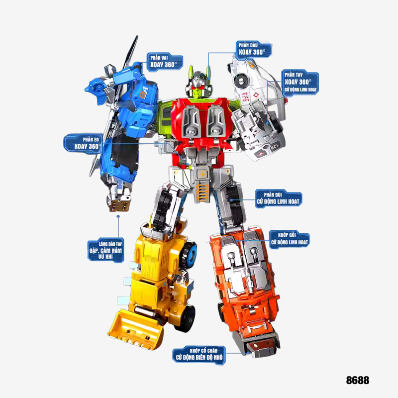 Yuexing Animation- 8688 - Đồ Chơi Biến Hình Biệt Đội Biến Hình Cứu Hộ