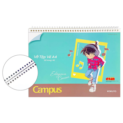 Campus - Vở Vẽ Conan A4 40tr ĐL100gsm SKB-A4CON-07 (Giao mẫu ngẫu nhiên)