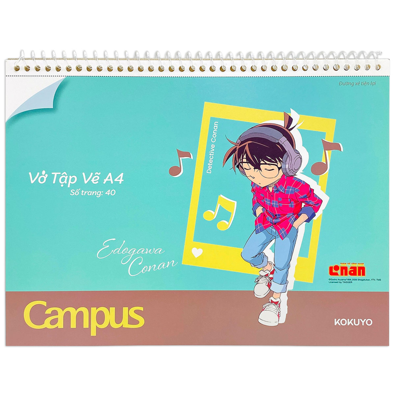 Campus - Vở Vẽ Conan A4 40tr ĐL100gsm SKB-A4CON-07 (Giao mẫu ngẫu nhiên)