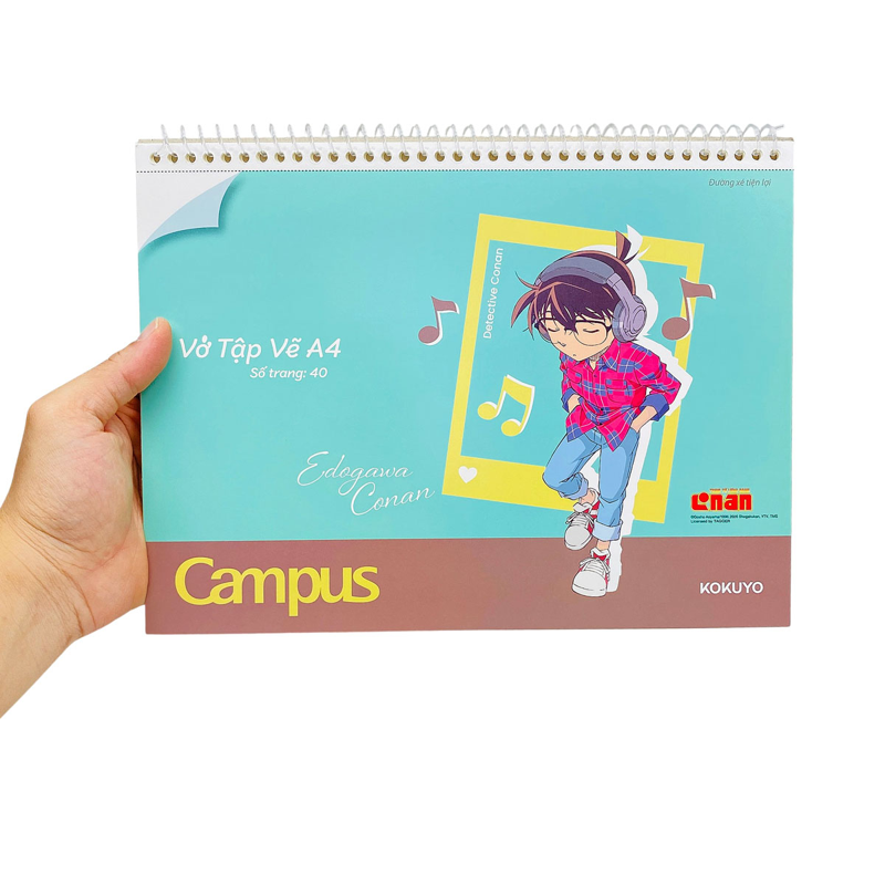 Campus - Vở Vẽ Conan A4 40tr ĐL100gsm SKB-A4CON-07 (Giao mẫu ngẫu nhiên)