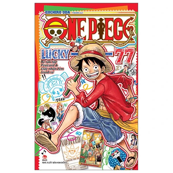 ONE PIECE LUCKY 77-BỘ SƯU TẬP POSTCARD & GIẤY NHẮN KÈM TRANH VẼ