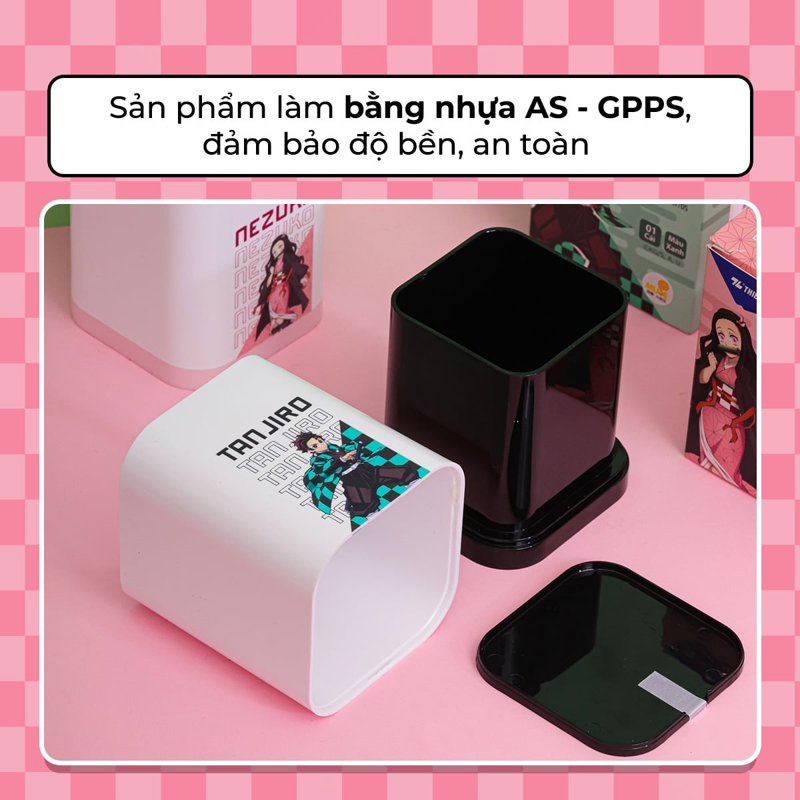Thiên Long - Ống Cắm Bút Vuông PS-007/DS Xanh Lá