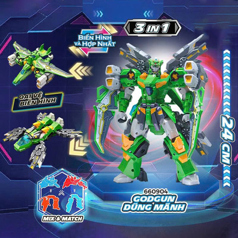 Glory Alliance Robot Longarm Huyền Thoại Biến Hình Hợp Nhất 2 In 1 (Giao Mẫu Ngẫu Nhiên)