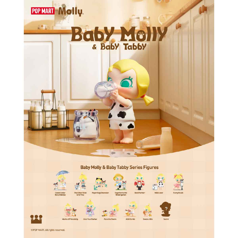 Pop Mart - Mô Hình Baby Molly & Baby Tabby Series Figures (Giao mẫu ngẫu nhiên)