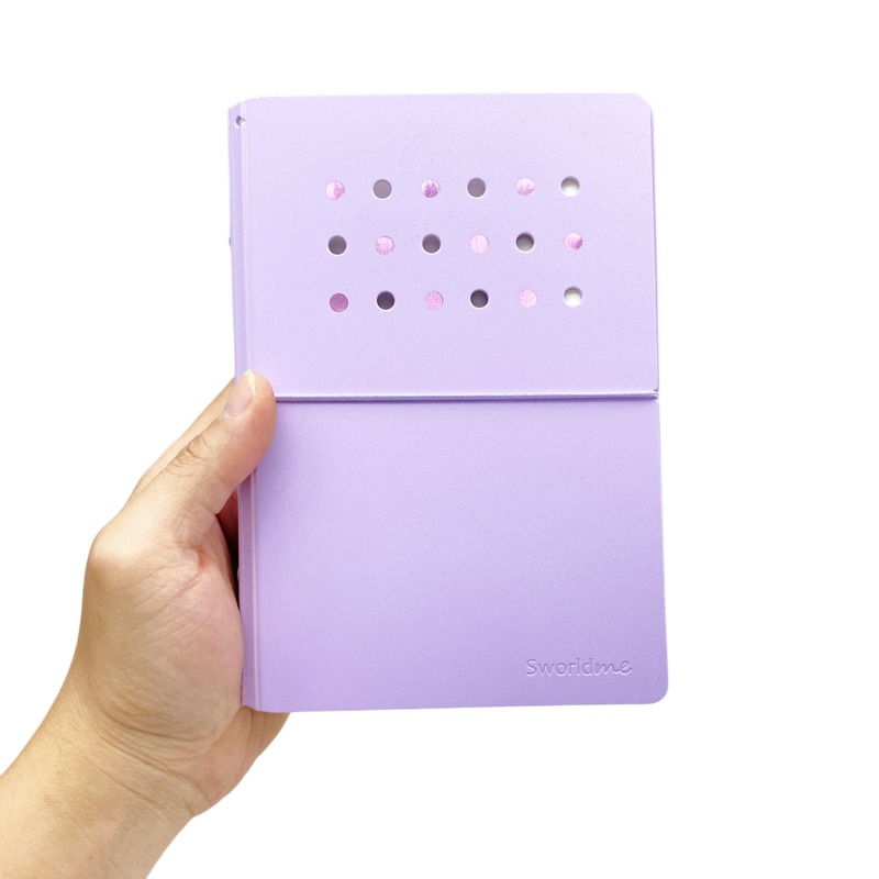 Sworld - Sổ Còng Trang Trí A6 Bìa Cứng 4 Lỗ - Purple