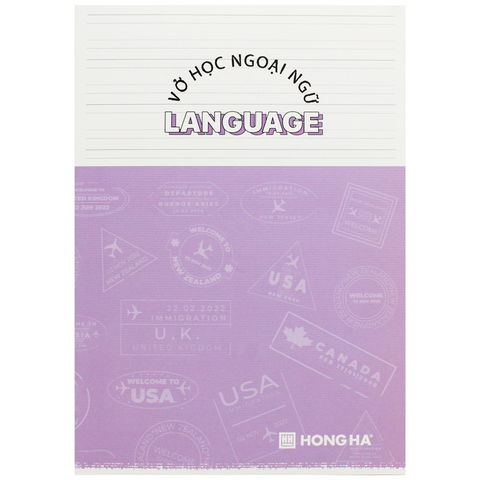 Hồng Hà - Vở Học Ngoại Ngữ Study Languge B5 120Tr 70Gsm KNNN-1465 (Giao mẫu ngẫu nhiên)