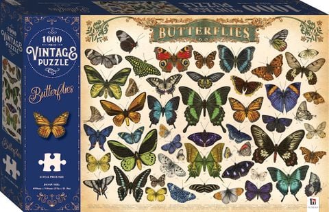 1000-Piece Vintage Puzzle: Butterflies