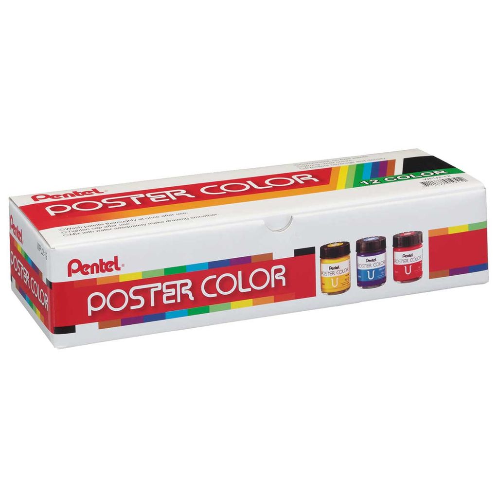 Pentel Màu Vẽ Lọ 12 Màu Poster WPU2-12-ND