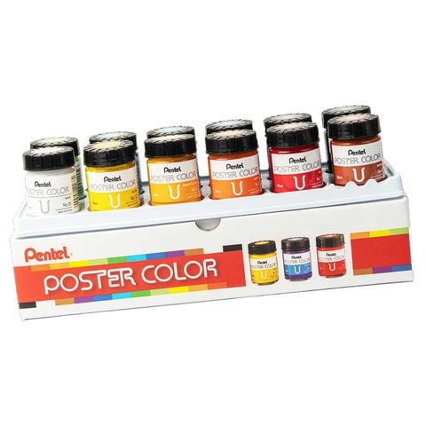 Pentel Màu Vẽ Lọ 12 Màu Poster WPU2-12-ND