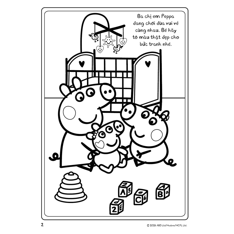 Peppa Pig - Sách Tô Màu Và Bóc Dán - Gia Đình Hạnh Phúc