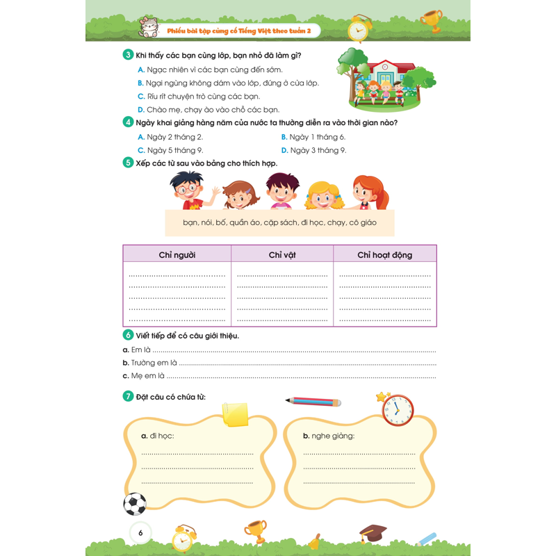 Phiếu Bài Tập Củng Cố Tiếng Việt 2 Theo Tuần