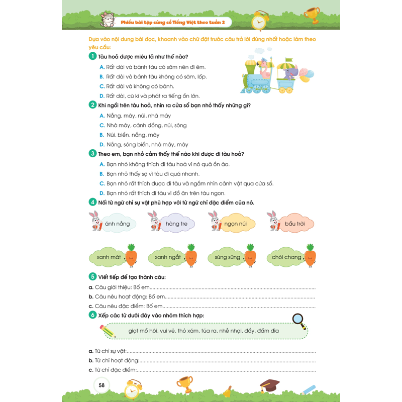 Phiếu Bài Tập Củng Cố Tiếng Việt 2 Theo Tuần