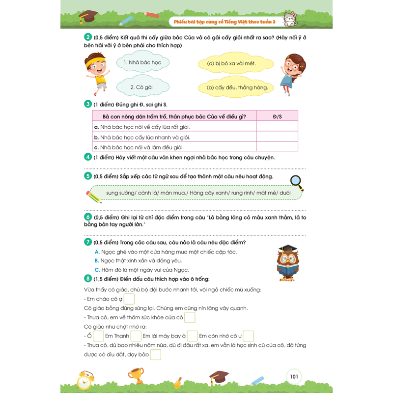 Phiếu Bài Tập Củng Cố Tiếng Việt 2 Theo Tuần