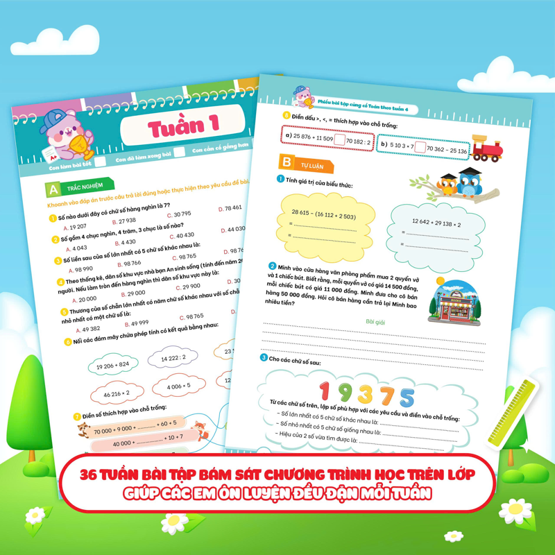 Phiếu Bài Tập Củng Cố Toán 4 Theo Tuần