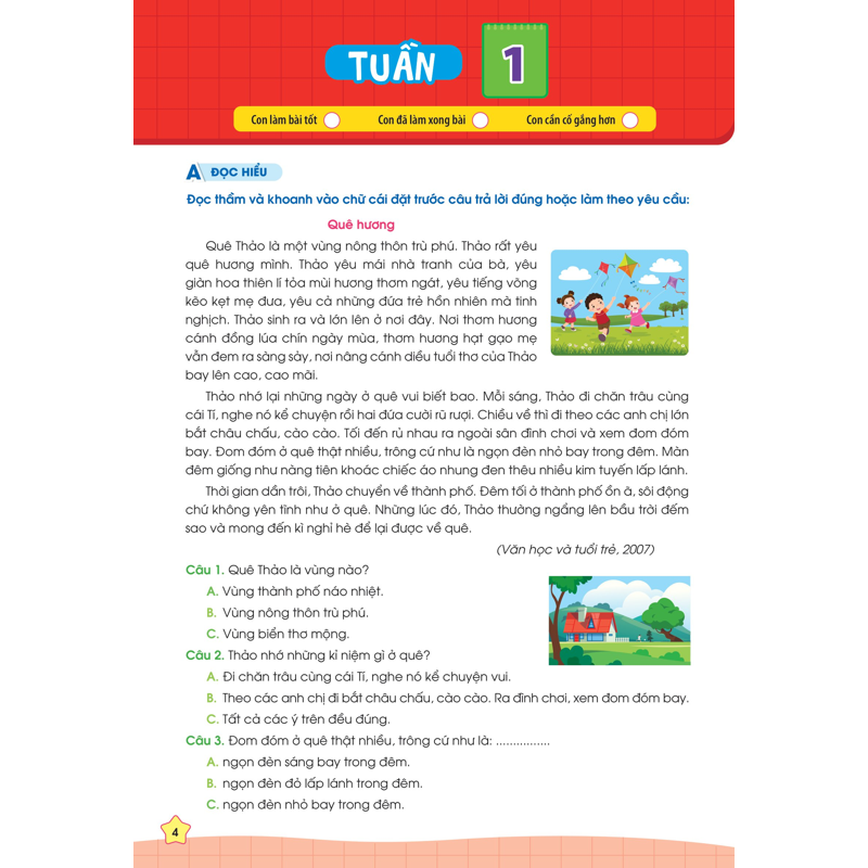 Phiếu Bài Tập Cuối Tuần Tiếng Việt 3