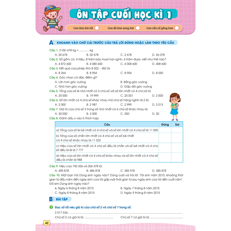 Phiếu Bài Tập Cuối Tuần Toán 4