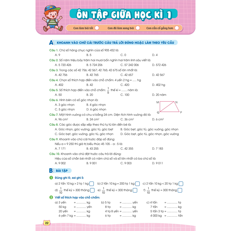 Phiếu Bài Tập Cuối Tuần Toán 4