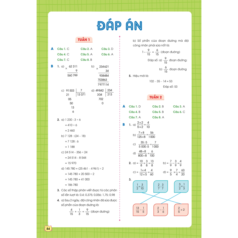 Phiếu Bài Tập Cuối Tuần Toán 5