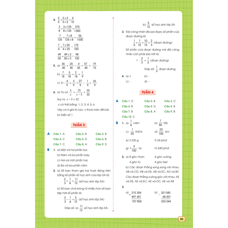 Phiếu Bài Tập Cuối Tuần Toán 5
