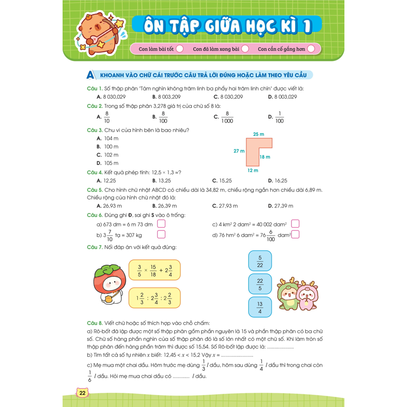 Phiếu Bài Tập Cuối Tuần Toán 5
