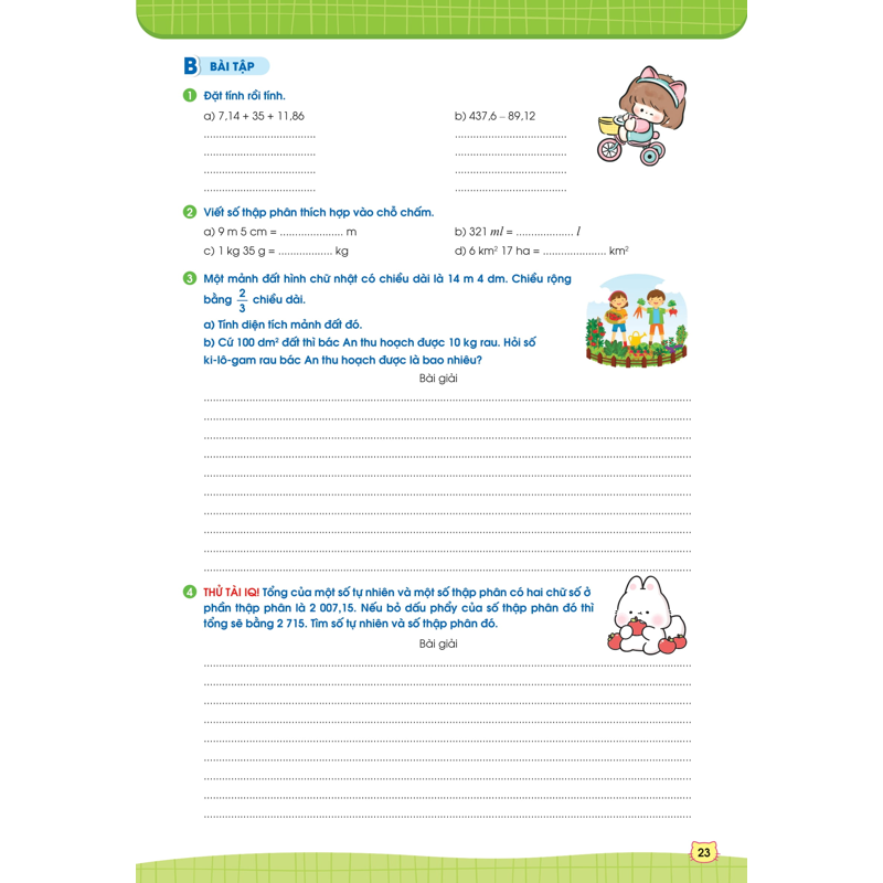 Phiếu Bài Tập Cuối Tuần Toán 5