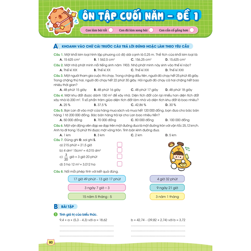 Phiếu Bài Tập Cuối Tuần Toán 5