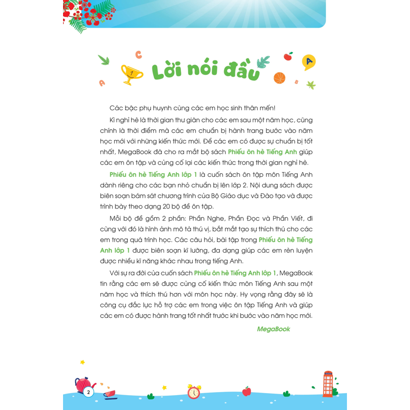 Phiếu Ôn Hè Tiếng Anh Lớp 1