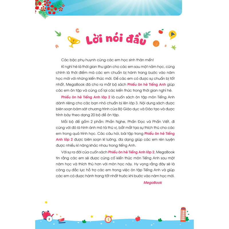 Phiếu Ôn Hè Tiếng Anh Lớp 2
