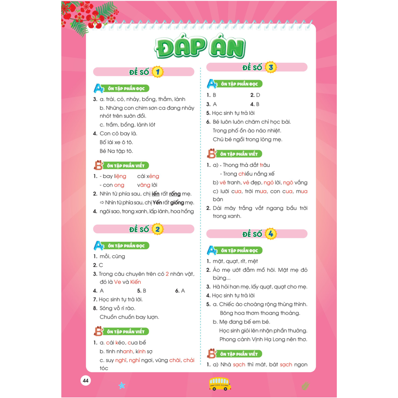 Phiếu Ôn Hè Tiếng Việt Lớp 1