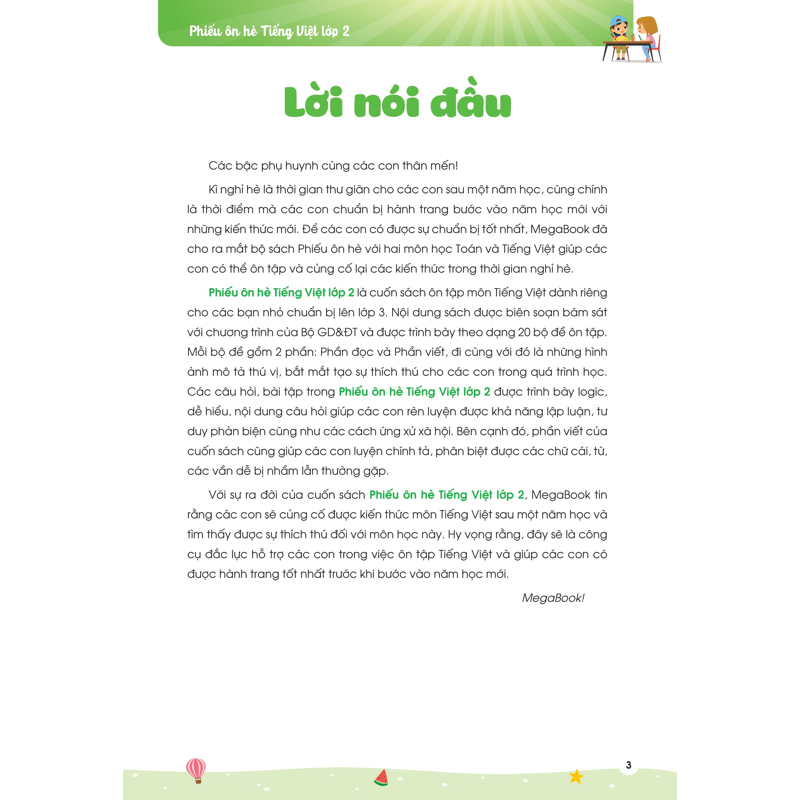 Phiếu Ôn Hè Tiếng Việt Lớp 2
