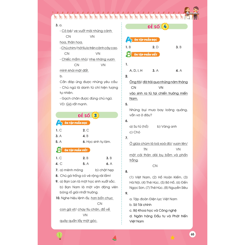 Phiếu Ôn Hè Tiếng Việt Lớp 4