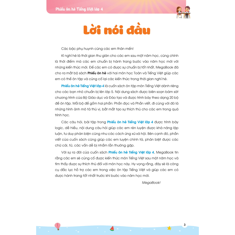 Phiếu Ôn Hè Tiếng Việt Lớp 4