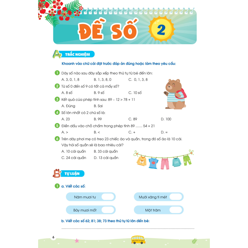 Phiếu Ôn Hè Toán Lớp 1