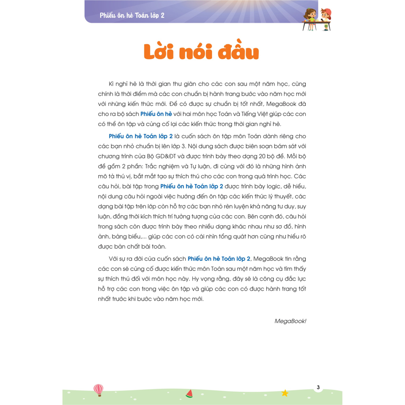 Phiếu Ôn Hè Toán Lớp 2