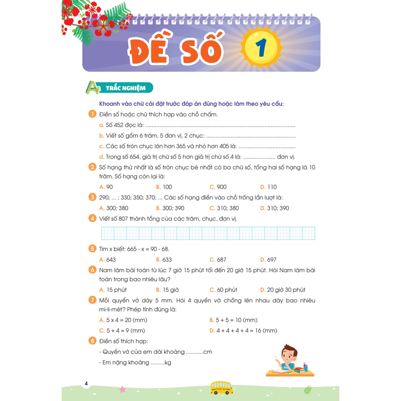 Phiếu Ôn Hè Toán Lớp 2