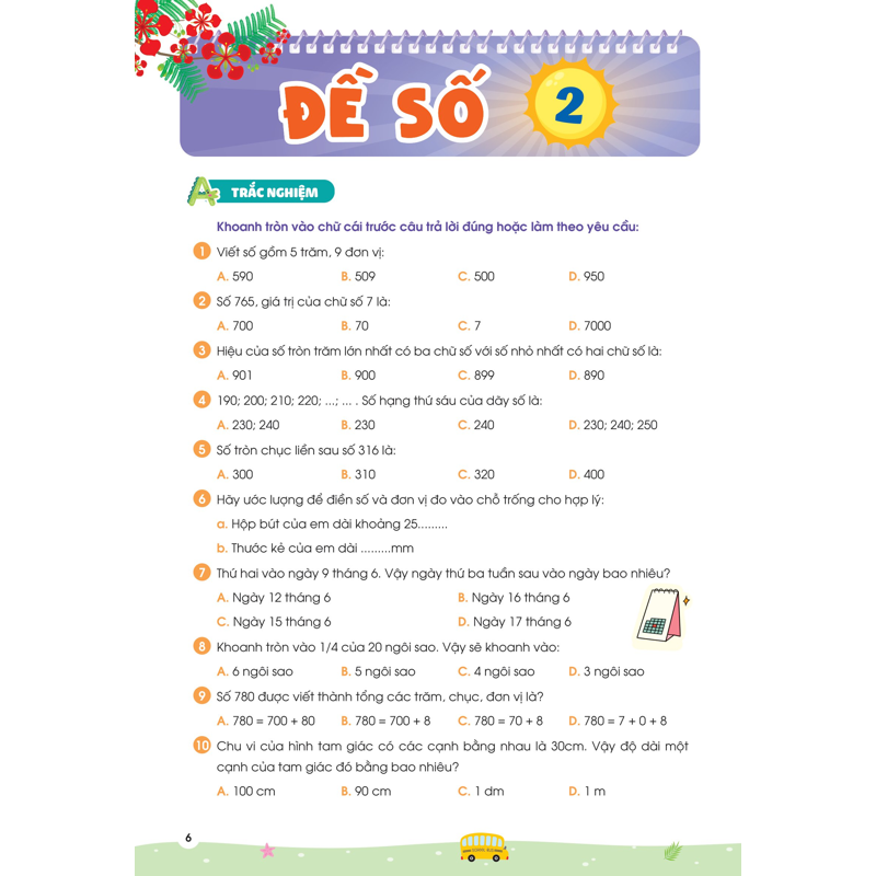Phiếu Ôn Hè Toán Lớp 2